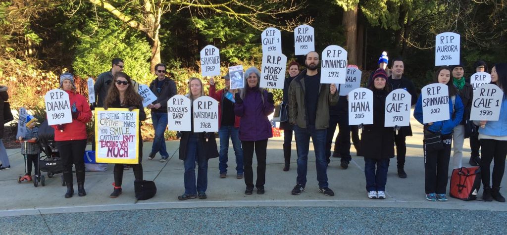 Last weekend's rally at the Vancouver Aquarium.